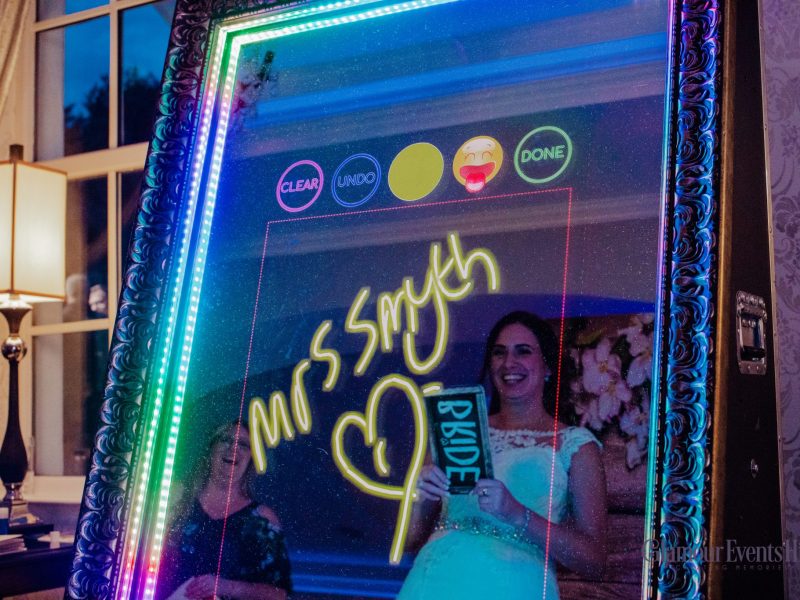 selfie mirror photo booth for weddings, corporate events and parties based in chester
