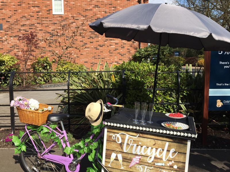 tipple trike prosecco hire for weddings events and parties in cheshire