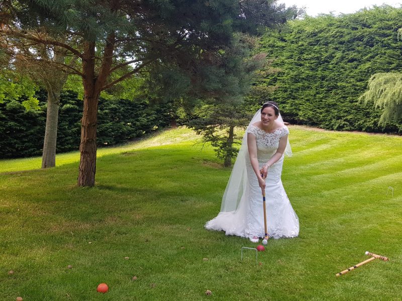 bride playing croquet grosvenor pulford