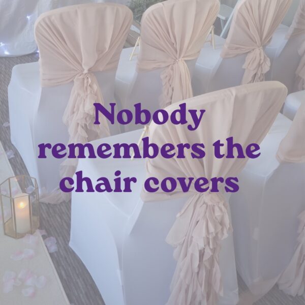 Nobody leaves a Christmas party talking about the chair covers. They talk about the colleague…